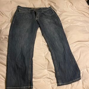 Rock & roll demin Tuf copper edition. Loose semi tapered leg. 38x32